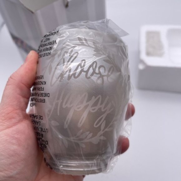 Scentsy Choose Happy Mini PLUG IN Wax Warmer Glass NEW in BOX - Picture 3 of 4